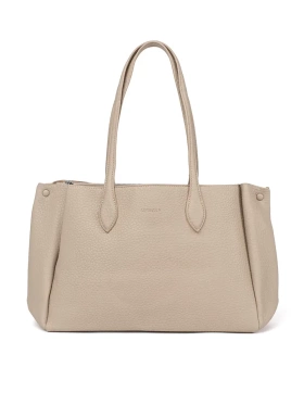 Béžová kabelka typu shopper z ekokože